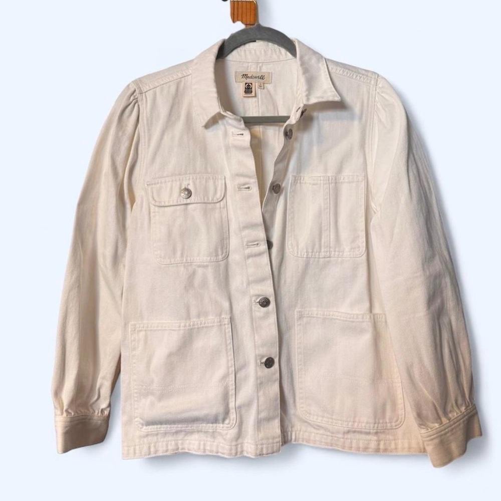 Madewell Large White Denim Jacket Women’s Oversized